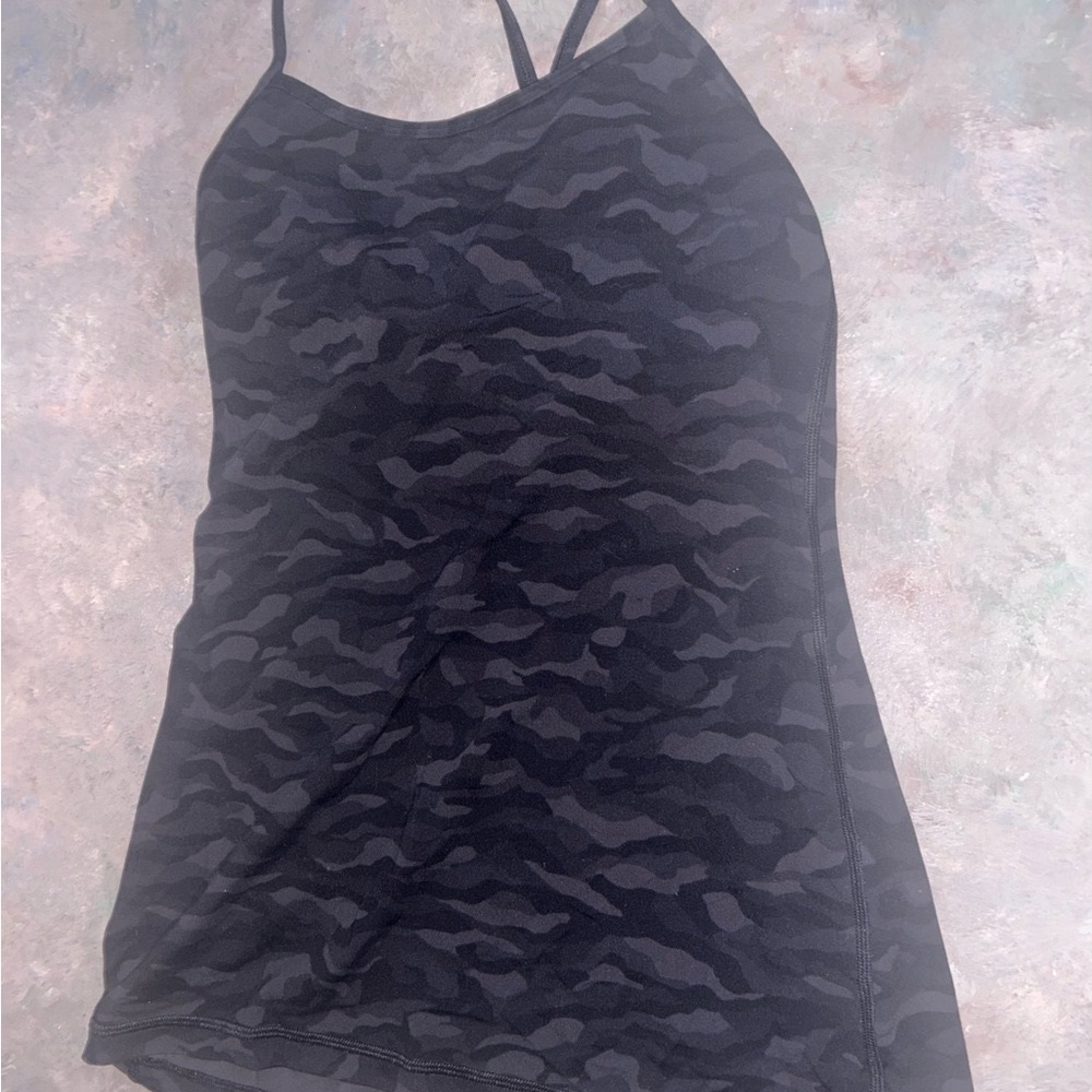 Lululemon Black Camouflage Tank Top